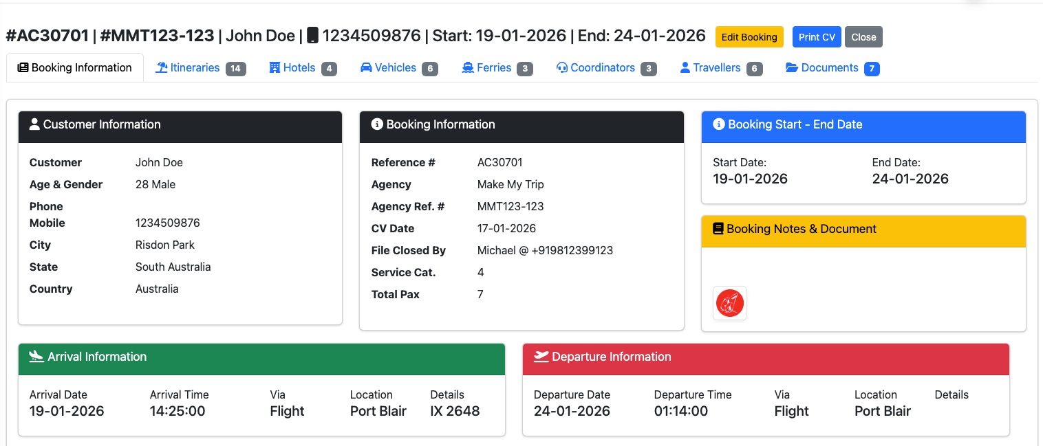 TravelCRM Reporting Interface